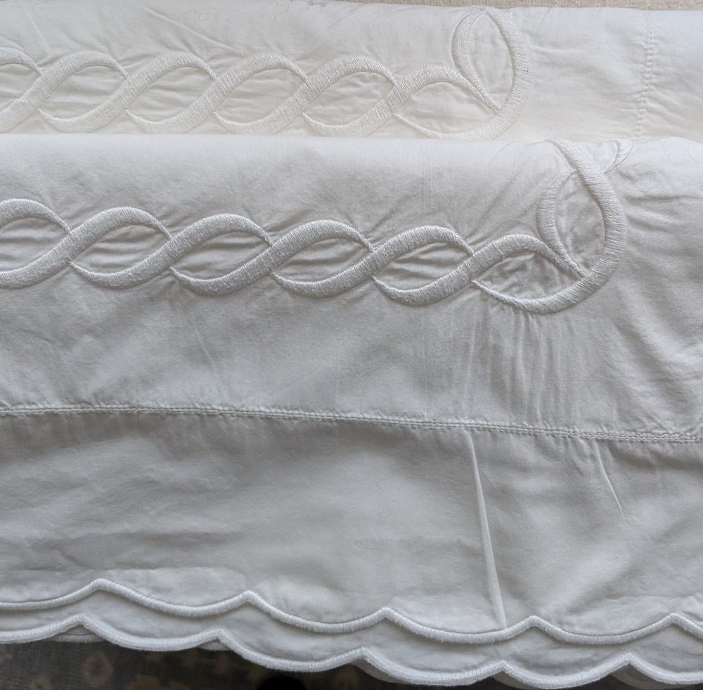 Pratesi European Pillow Shams, Set Of 2, White On White